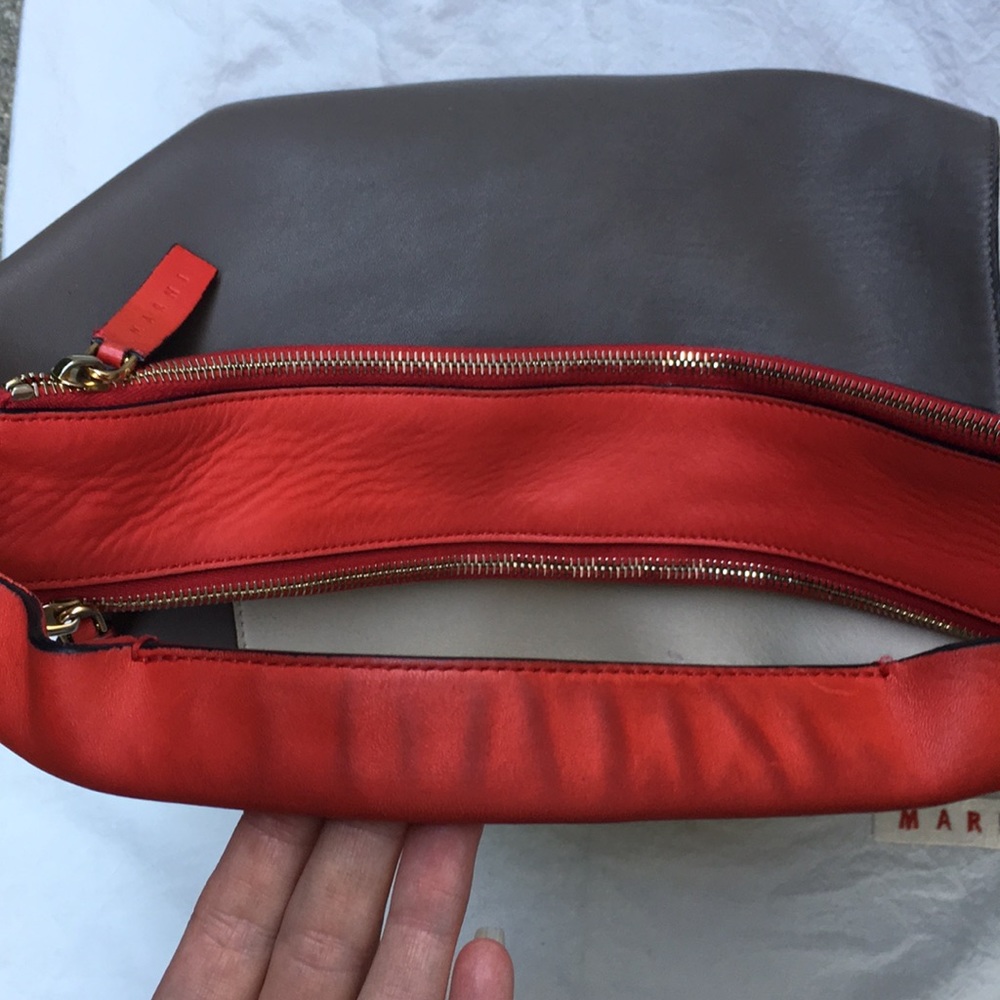 MARNI Pod Colourblock Leather Hobo Bag Tri Colored - Picture 11 of 16